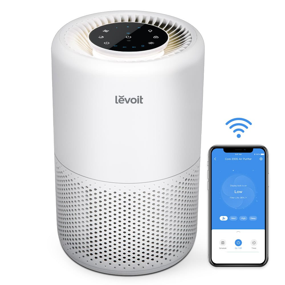 resigilat! purificator de aer smart levoit core 200s wi-fi, filtru 3 in 1 true hepa, carbon activ, remote control, super silent, - imagine 3